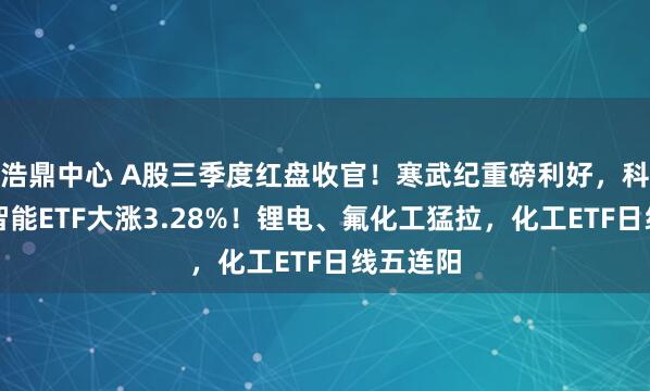 浩鼎中心 A股三季度红盘收官！寒武纪重磅利好，科创人工智能ETF大涨3.28%！锂电、氟化工猛拉，化工ETF日线五连阳